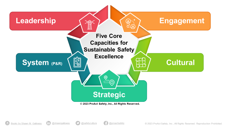 Info Graphic of Five Core Capacities for Sustainable Safety Excellence 