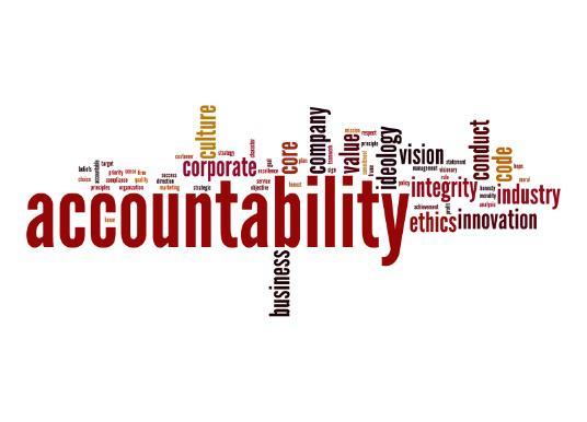 A lot of words arranged in horizontally and vertically, accountability being the largest word
