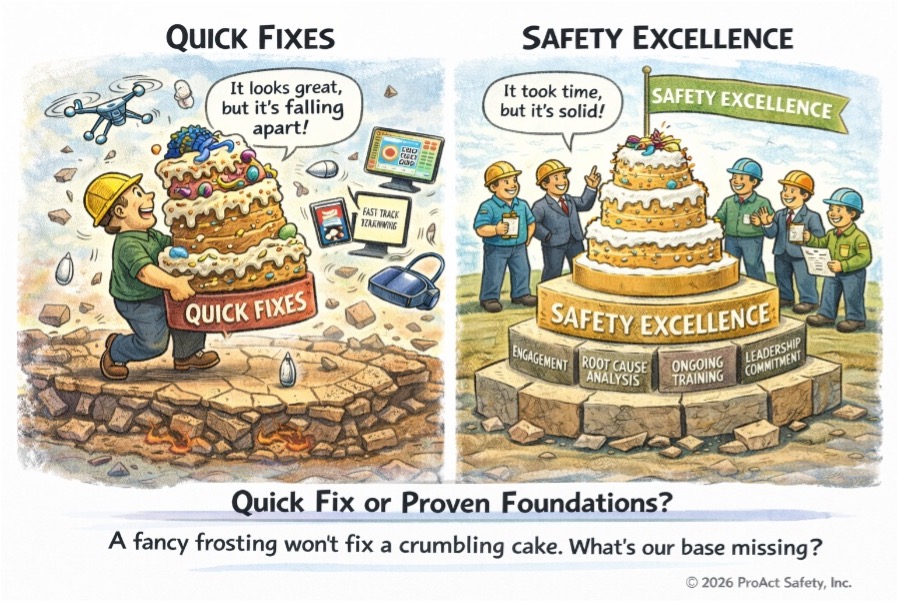 Dual panel AI generated comic juxtaposing a cake made haphazardly vs one made on a strong foundation.